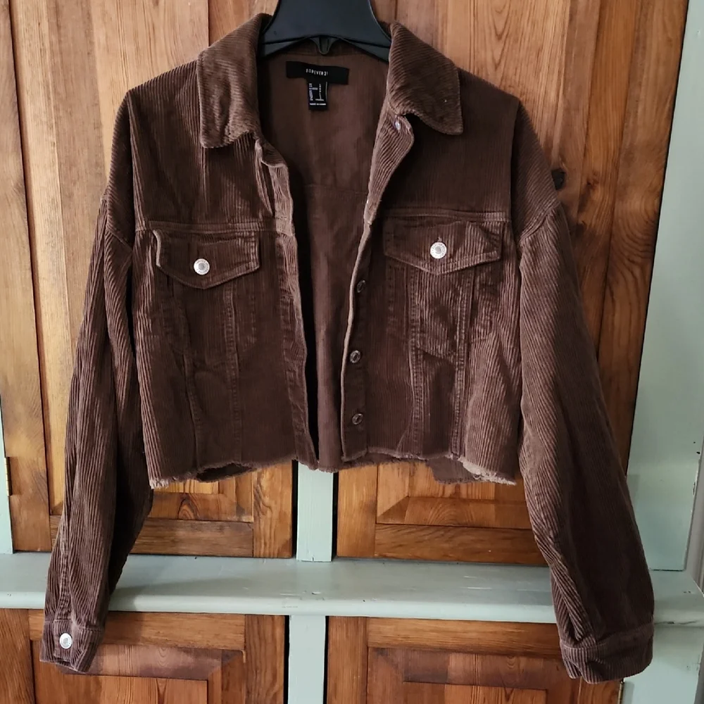 Forever 21 Brown Corduroy Jean Jacket - Picture 1 of 6